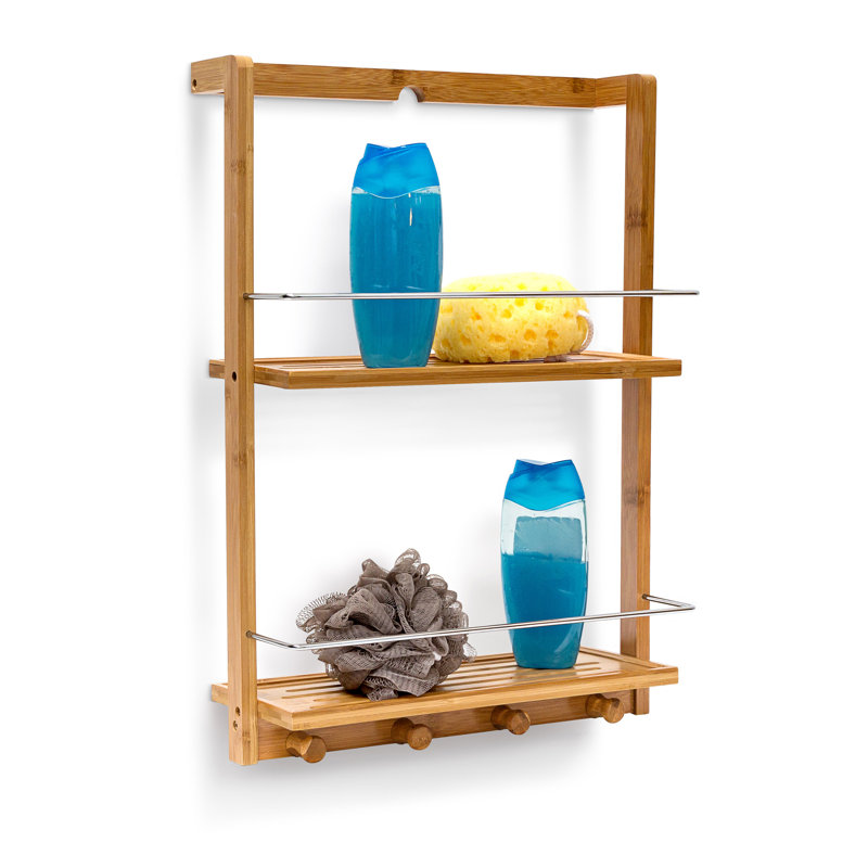 Relaxdays Bamboo Wall Mounted Shower Caddy & Reviews Wayfair.co.uk